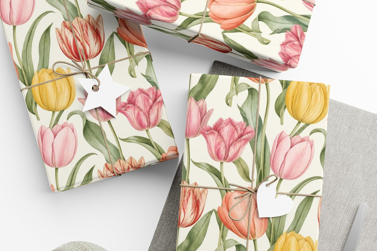 Vintage Tulip Seamless Pattern, a Pattern Graphic by elfy creative (Photo 4 of 7)
