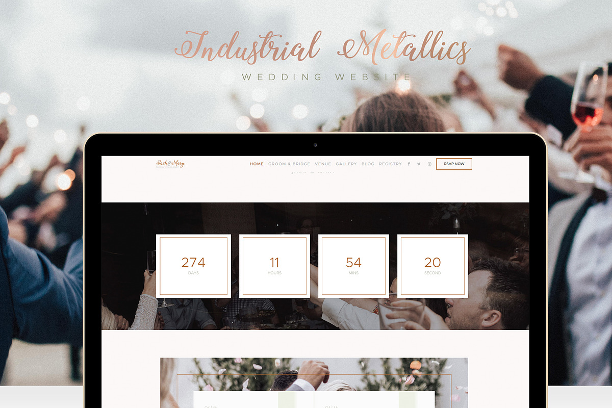 Industrial Metallics Wedding Website, a HTML Template by afahmy (Photo 5 of 9)