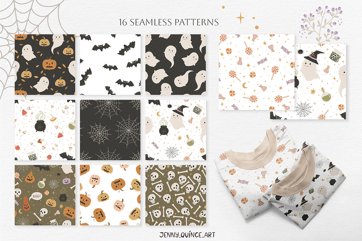 Halloween Vector Clipart & Patterns, a Decorative Illustration by Jenny Quince (Photo 9 of 14)