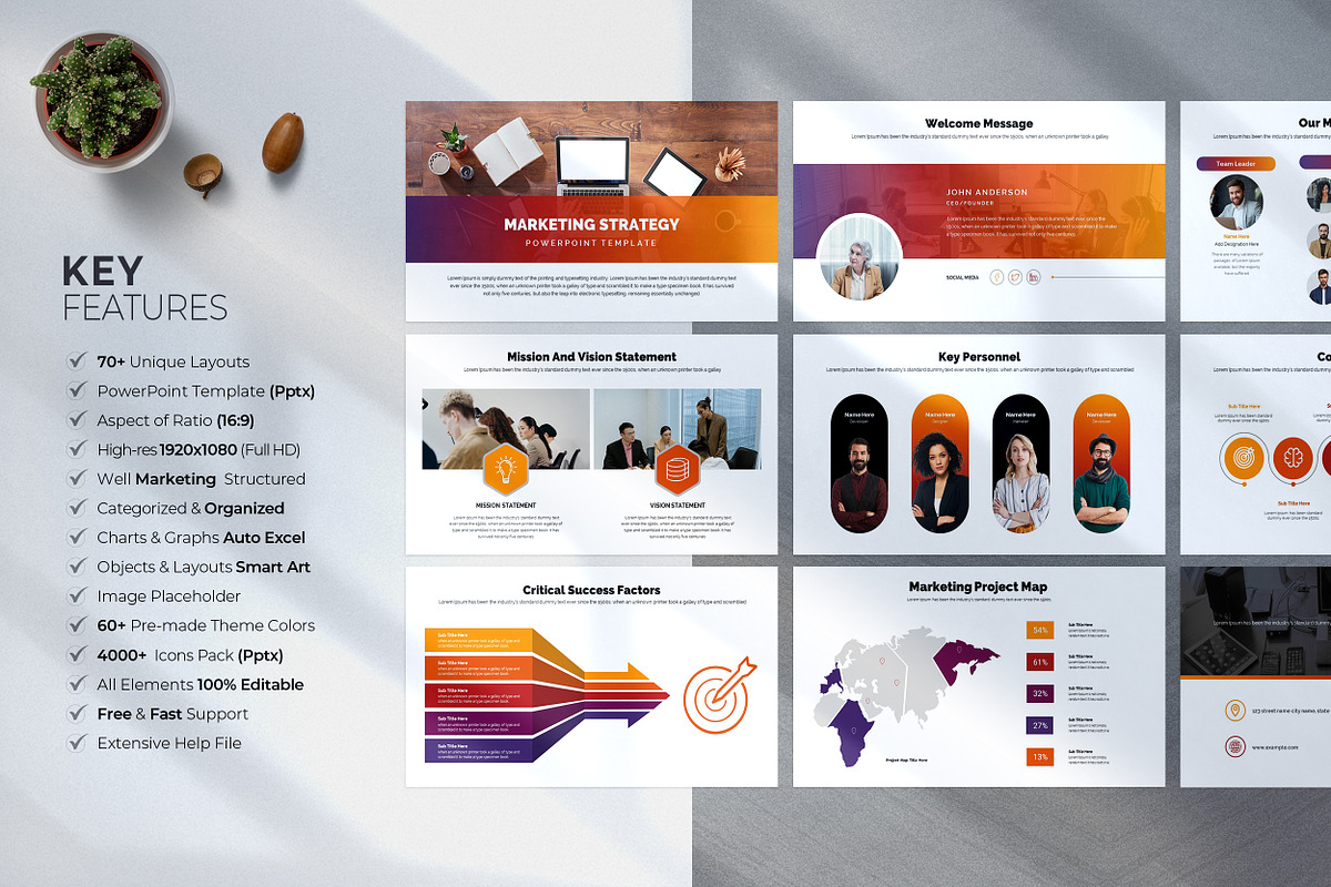 Marketing Strategy PowerPoint, a Presentation Template by White Graphic (Photo 2 of 9)