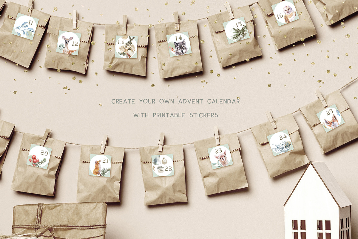 Woodland Advent Calendar & Stickers, a Stationery Template by Cat In Colour (Photo 4 of 4)