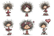 Whimsical Black Afro Girl Clipart, an Illustration by Designking (Thumbnail 2 of 7)