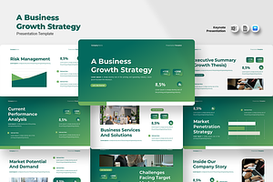 A Business Growth Strategy - Keynote, a Presentation Template by QR Design Studio