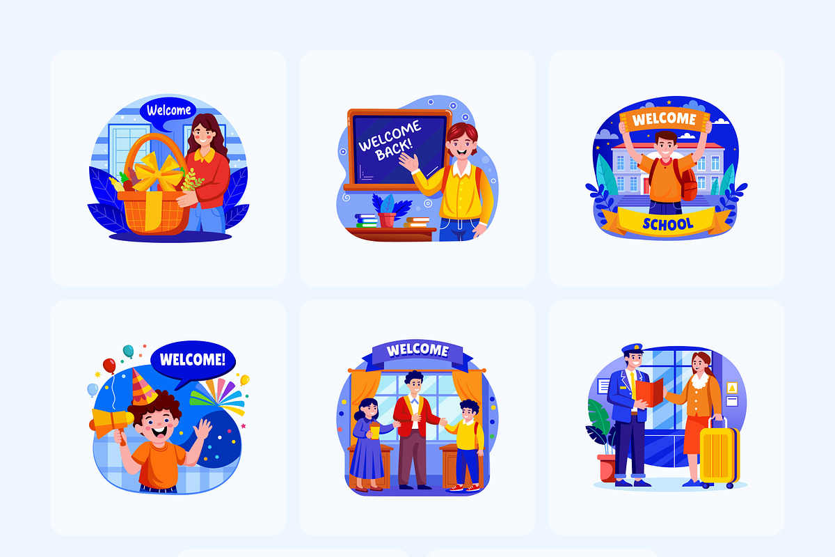 Welcome Illustration Art Set, a Person Illustration by Vectors Market (Photo 9 of 9)