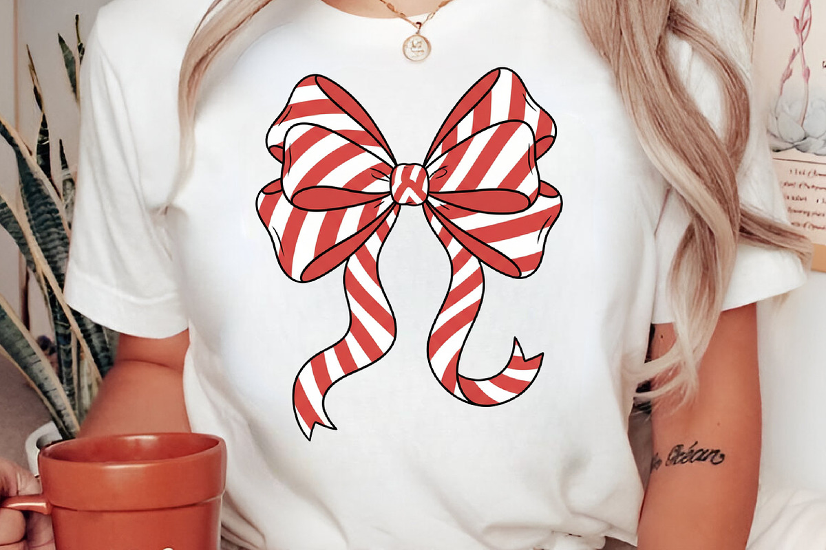 Christmas Coquette Bow PNG, an Illustration by Libby Wishes (Photo 2 of 8)