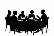 Dining People Silhouette Set, an Illustration by Designs_River (Thumbnail 9 of 9)