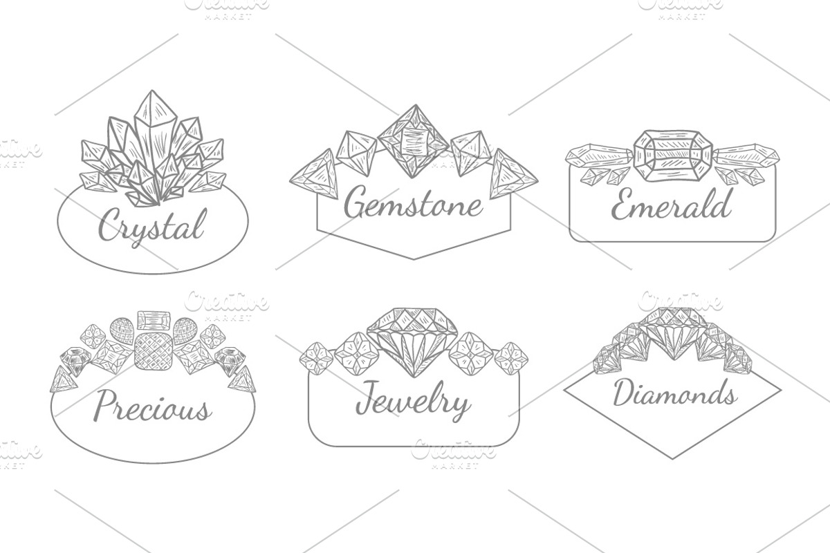 6 Frames with Diamonds and Crystals, an Object Graphic by Lianella's Shop (Photo 3 of 3)