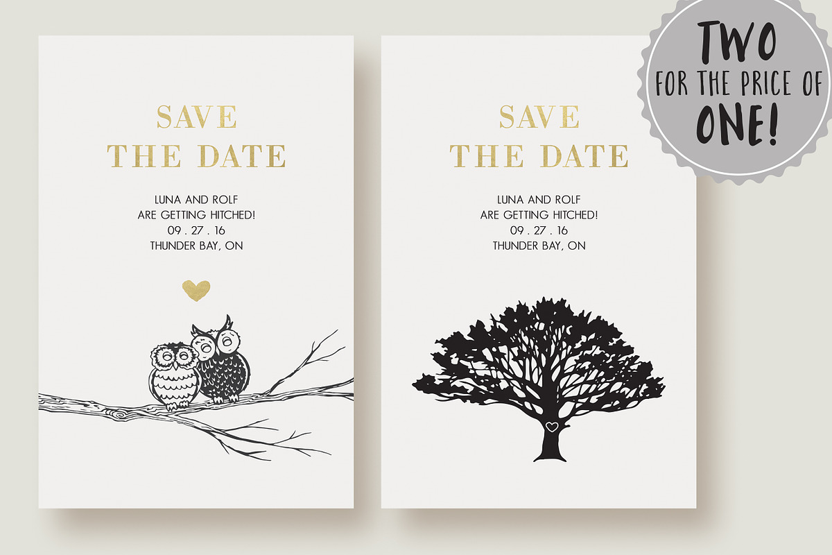 A Pair of Chic Save the Dates, an Invitation Template by Knotted Design (Photo 2 of 2)