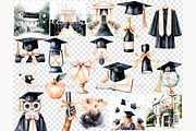 Graduation Clipart PNG, a Person Illustration by GlamArtZhanna (Thumbnail 7 of 8)
