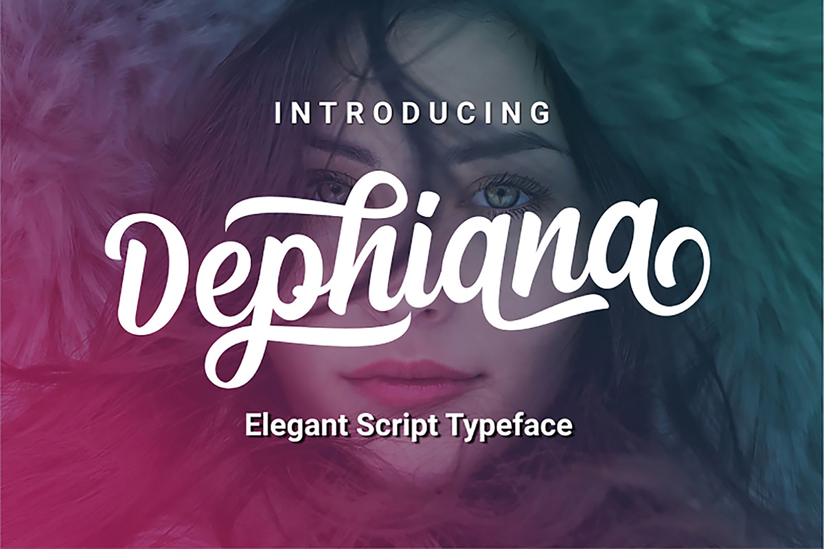 Dephiana – Elegant Script Typeface, a Script Font by NURF Designs (Photo 1 of 4)