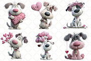 Whimsical Valentine Dog Clipart, an Illustration by Black Bird Studio (Thumbnail 3 of 6)