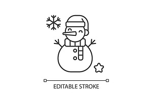 Snowman Linear Icon