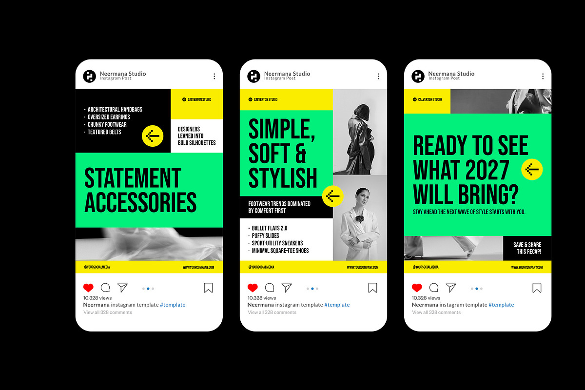 Green Year Recap Instagram Post, a Social Media Template by Neermana (Photo 3 of 4)