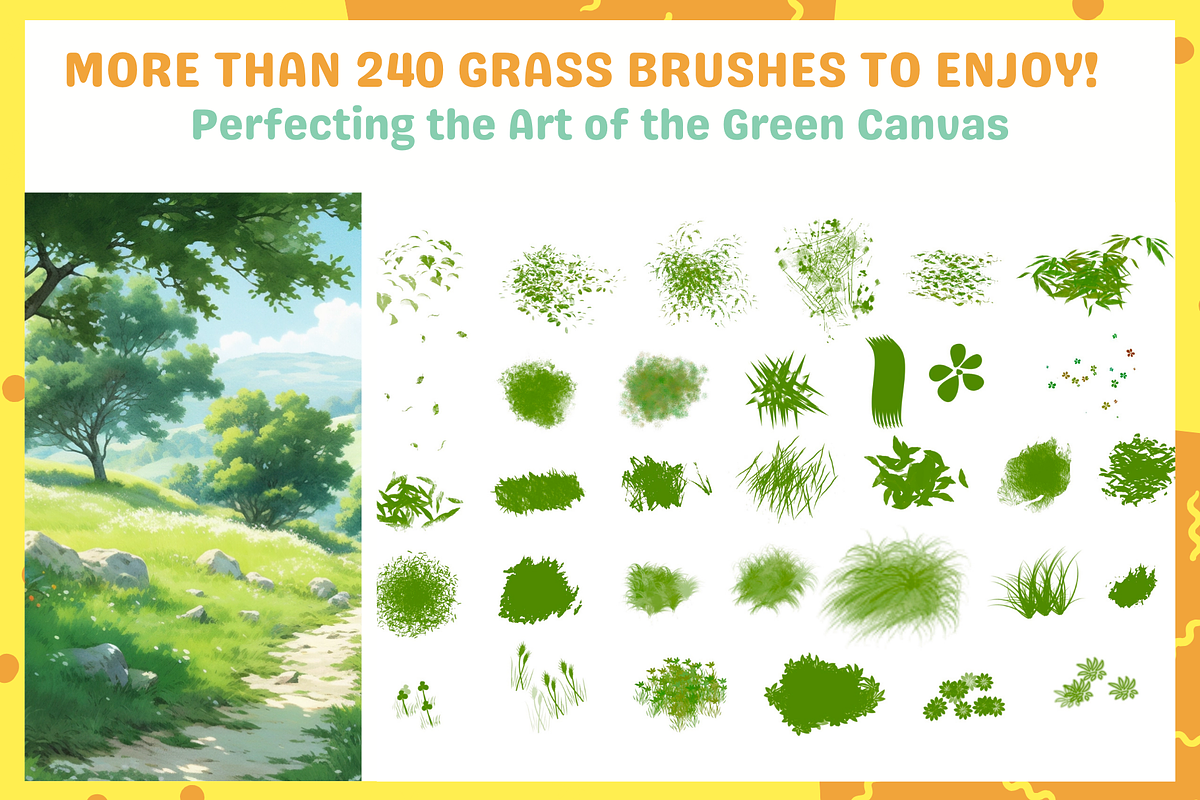 Grass Vegetation Nature Brushes, a Brush Add-On by nikiartcorner (Photo 3 of 6)