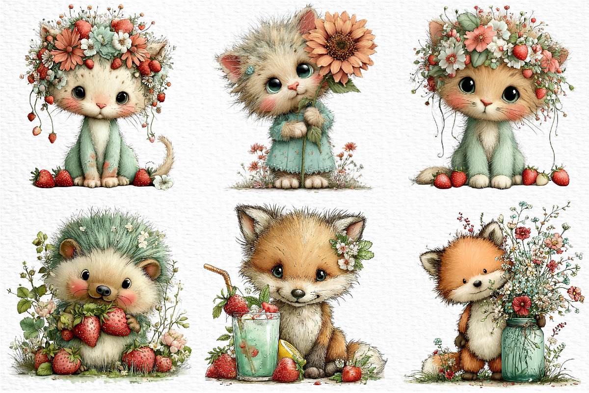 Whimsical Summer Baby Animals Clipar, an Illustration by Craft Nest (Photo 6 of 12)
