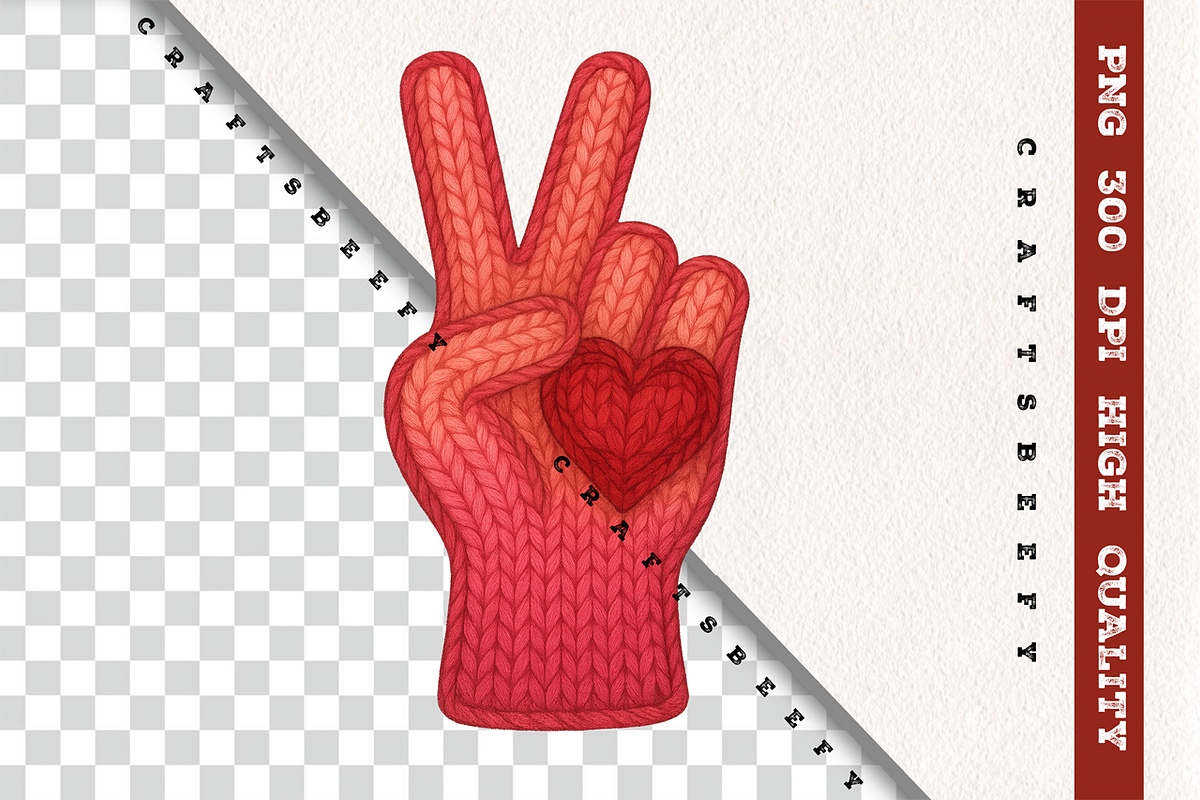 Faux Crochet Peace Sign PNG, an Object Illustration by Craftsbeefy (Photo 4 of 6)