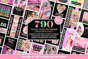 Pastel Neon Instagram Templates, a Social Media Template by SunshineStudioBoutique (Thumbnail 1 of 10)