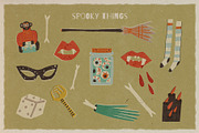 Retro Halloween clipart set, a Seasonal Illustration by Paper Cherry (Thumbnail 6 of 27)