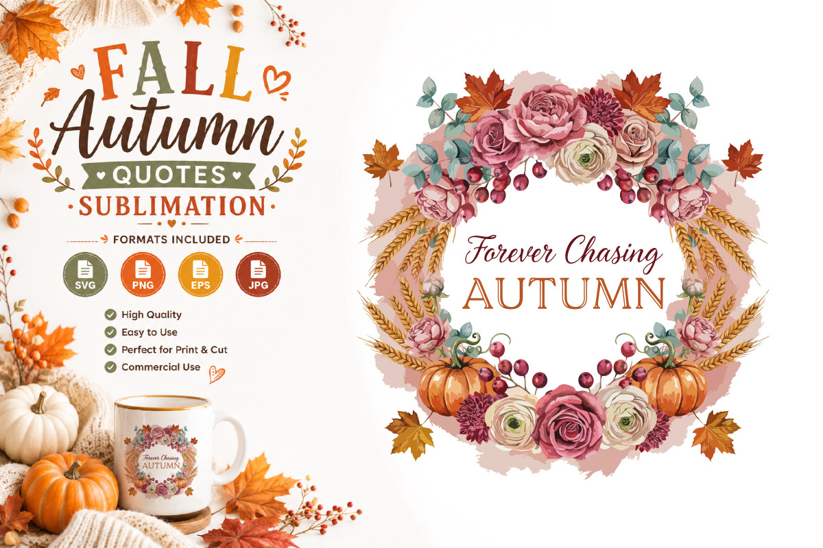 Fall Quotes Sublimation Bundle, a Seasonal Illustration by Actual Pixel (Photo 3 of 16)