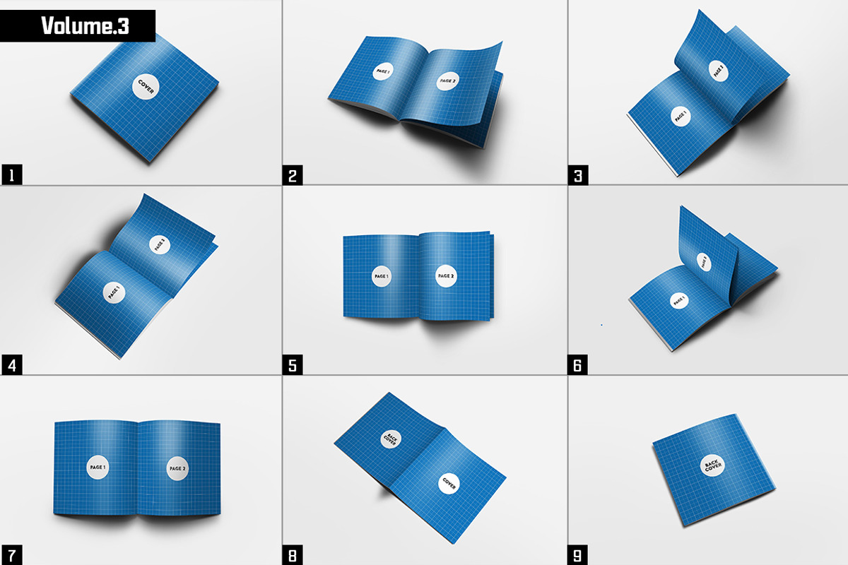 Square Brochure Mockups Pack Bundle, a Print Template by Kongkow (Photo 4 of 15)
