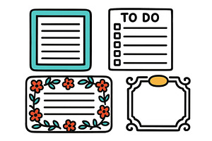 Four decorative notepads featuring, an Illustration by ZinetroN