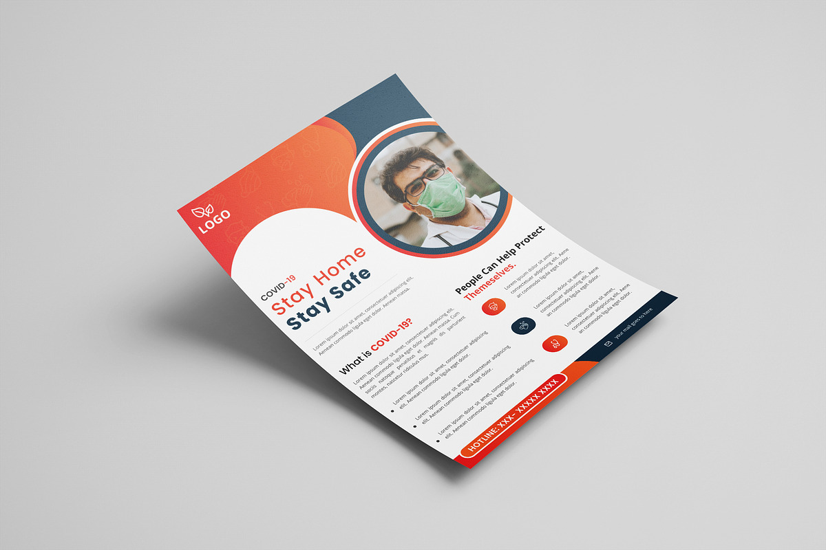 COVID-19 Flyer Template, a Flyer Template by UI_Expert (Photo 2 of 4)