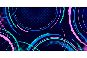 Abstract round halftone shapes on, an Illustration by art PVP - market