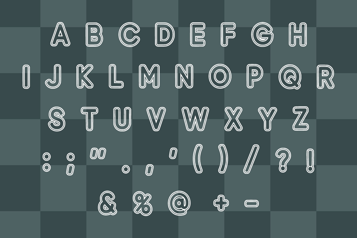 School Outline, a Handwritten Font by Fourteen Letter (Photo 4 of 6)