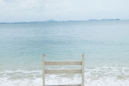White wooden chair stock photo containing bay and beach, an Abstract Photo by a454