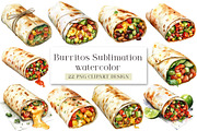 Burritos Sublimation Clipart, an Illustration by DreamArtGraphic (Thumbnail 1 of 4)