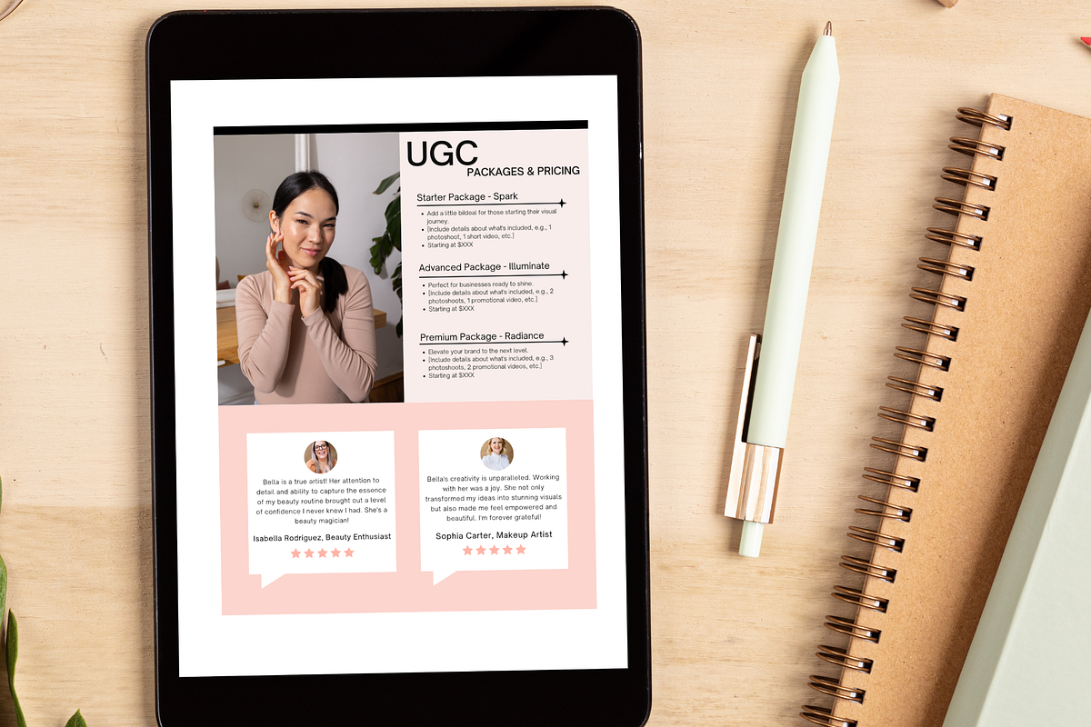 UGC Creator Website Canva Template, a Landing Page Template by Mindful Digital Co. (Photo 6 of 9)