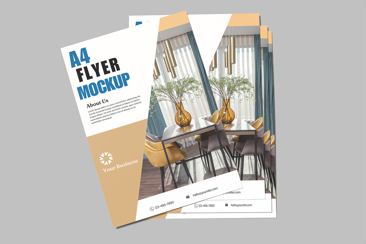 A4 Flyer Mockup, a Flyer Template by lamorastudio (Photo 8 of 11)