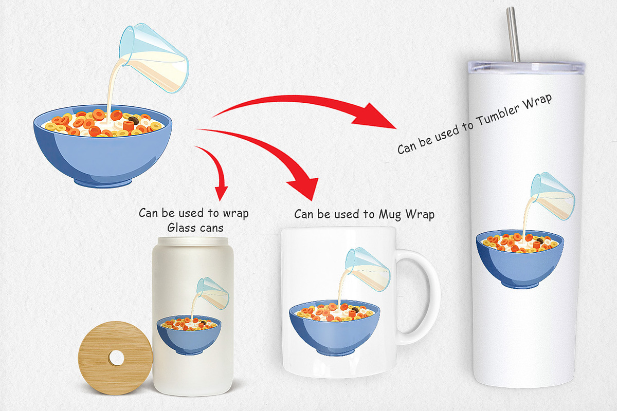Cereal Bowl with Milk Clipart, a Graphic by Artnoy (Photo 4 of 5)