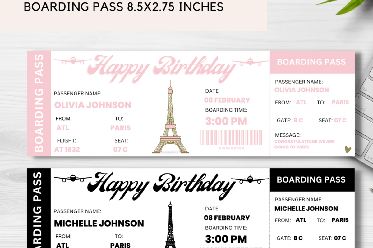 Happy Birthday Boarding Pass, a Card Template by YasdeyDesigns (Photo 6 of 8)
