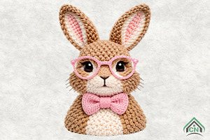 Faux Yarn Crochet Easter Bunny PNG, an Illustration by Craft Nest