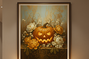 Elegant Gold Floral Halloween Print, a Background Graphic by Floraphoria (Thumbnail 7 of 7)