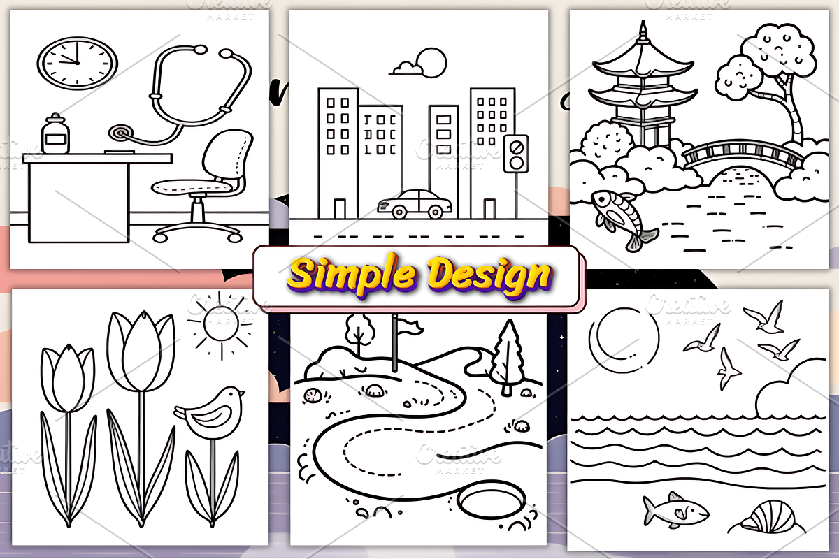 Minimalist Art Coloring Pages, an Illustration by Ink Gallery (Photo 2 of 4)