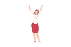 Smiling Young Woman Standing with, a Person Illustration by TopVectors