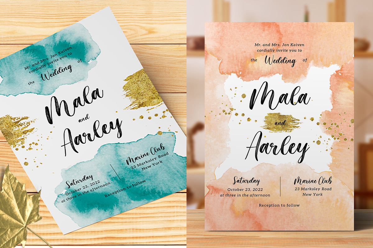 Watercolor Invitation, an Invitation Template by Aarley Kaiven (Photo 3 of 3)