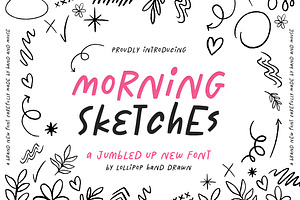 Morning Sketches Font, a Font by Lollipop Hand Drawn