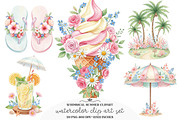 Whimsical Summer Clipart Bundle, an Illustration by GatewayDesign (Thumbnail 1 of 5)