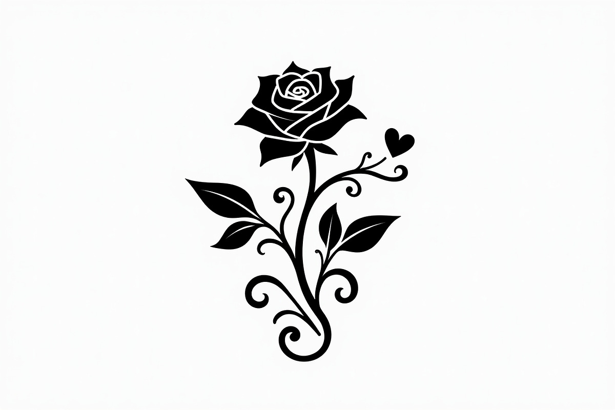 Floral Rose Silhouette Set, an Illustration by hafijul (Photo 9 of 9)