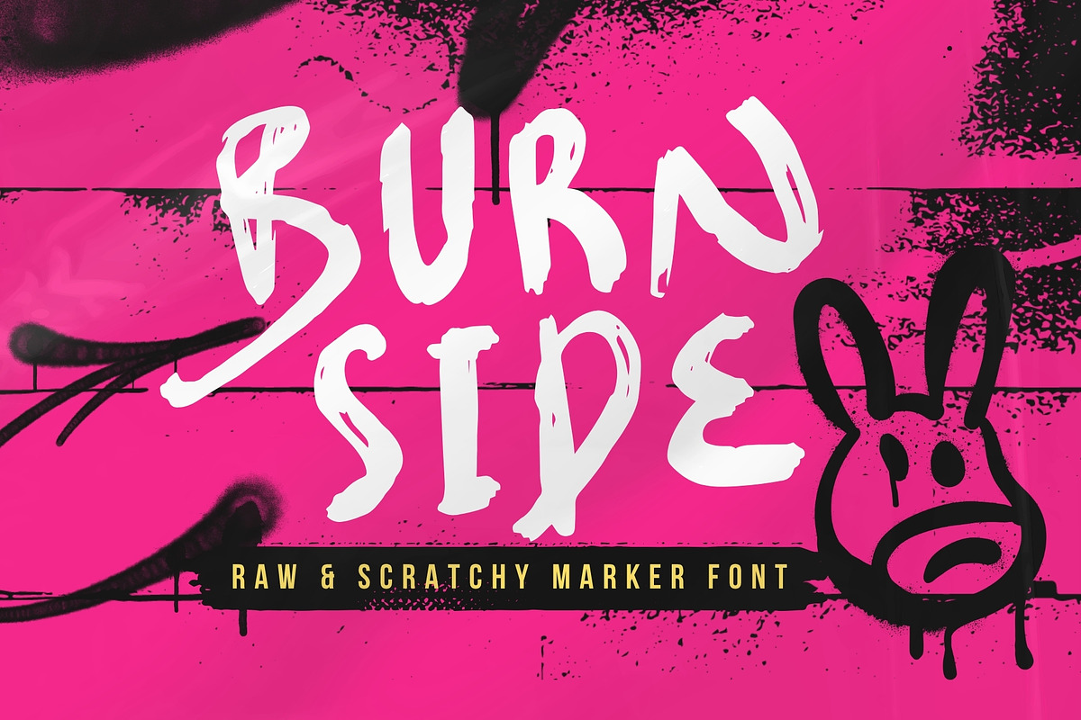 Burn Side Raw Marker Font, a Handwritten Font by Sloulyfe (Photo 1 of 9)