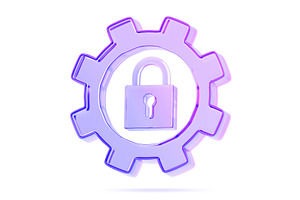 3d glass holographic gear icon with, a Technology Illustration by Marozhkastudio
