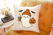 Cute Ghost Coffee Pumpkin Halloween, an Illustration by Sublimation Artist (Thumbnail 9 of 9)