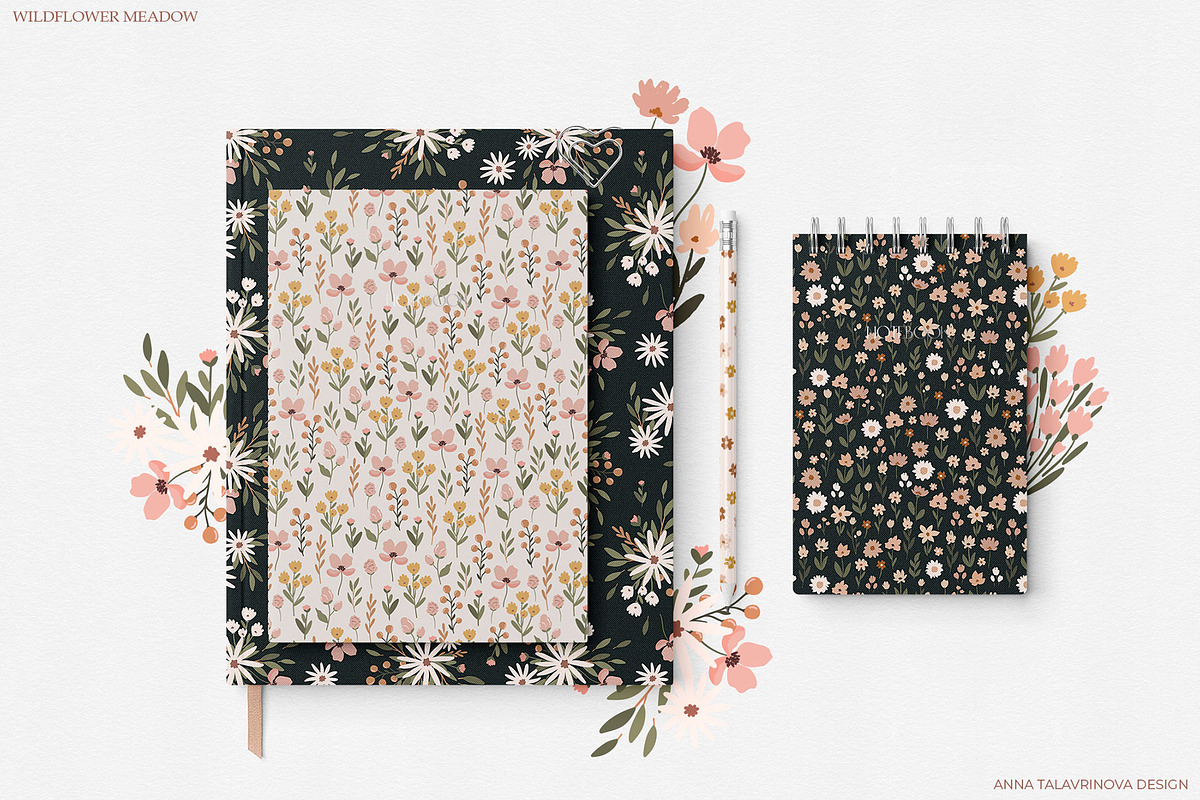 Wildflower Meadow pattern & clipart, a Pattern Graphic by Cozy pattern shop (Photo 7 of 8)