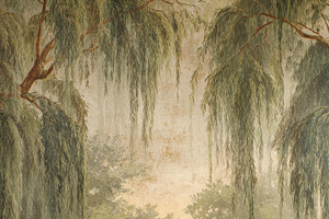 Ethereal Willow Pond Wallpaper, a Decorative Illustration by Virgo Studio