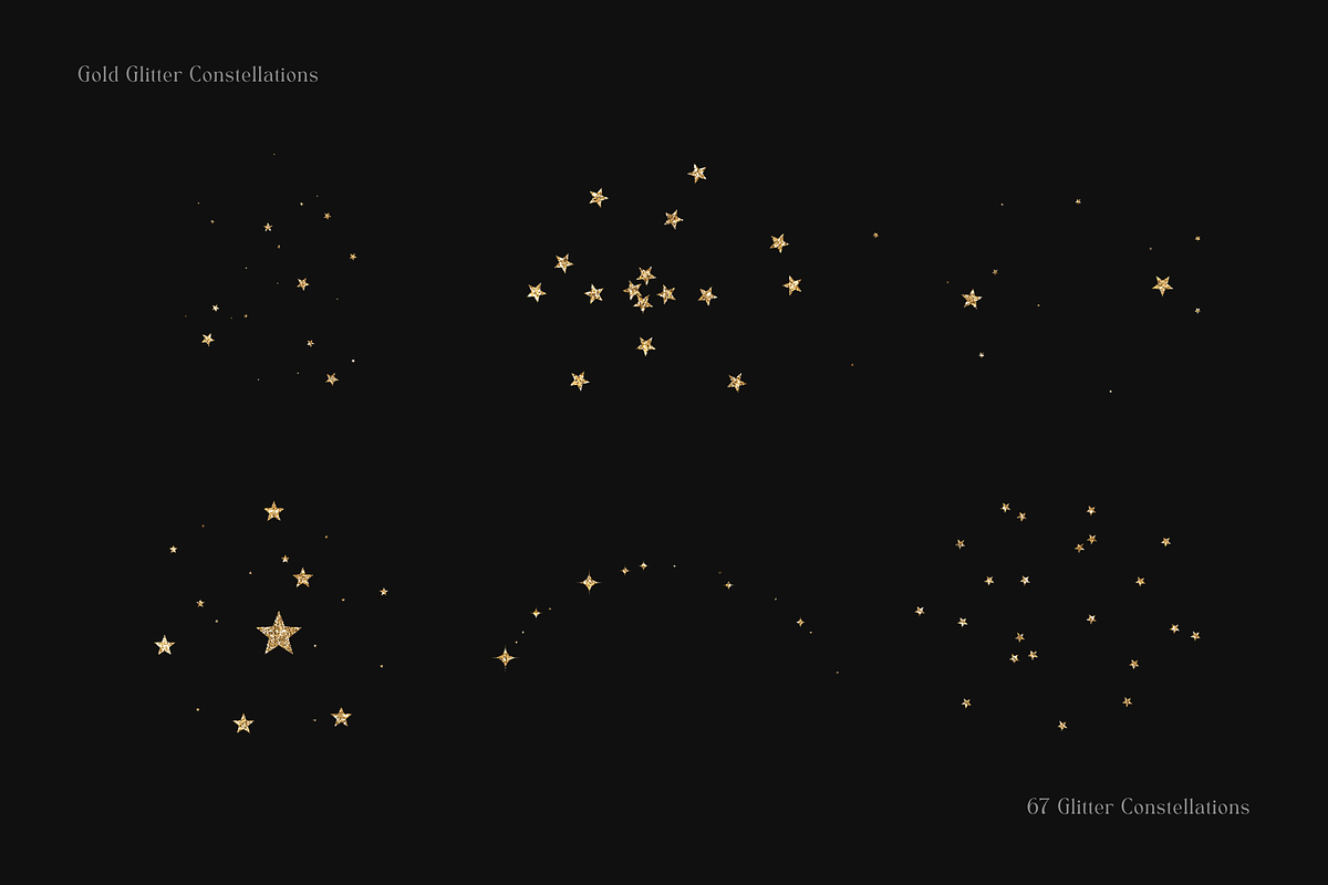 67 Gold Glitter Constellations, an Object Graphic by Ksuview (Photo 3 of 12)