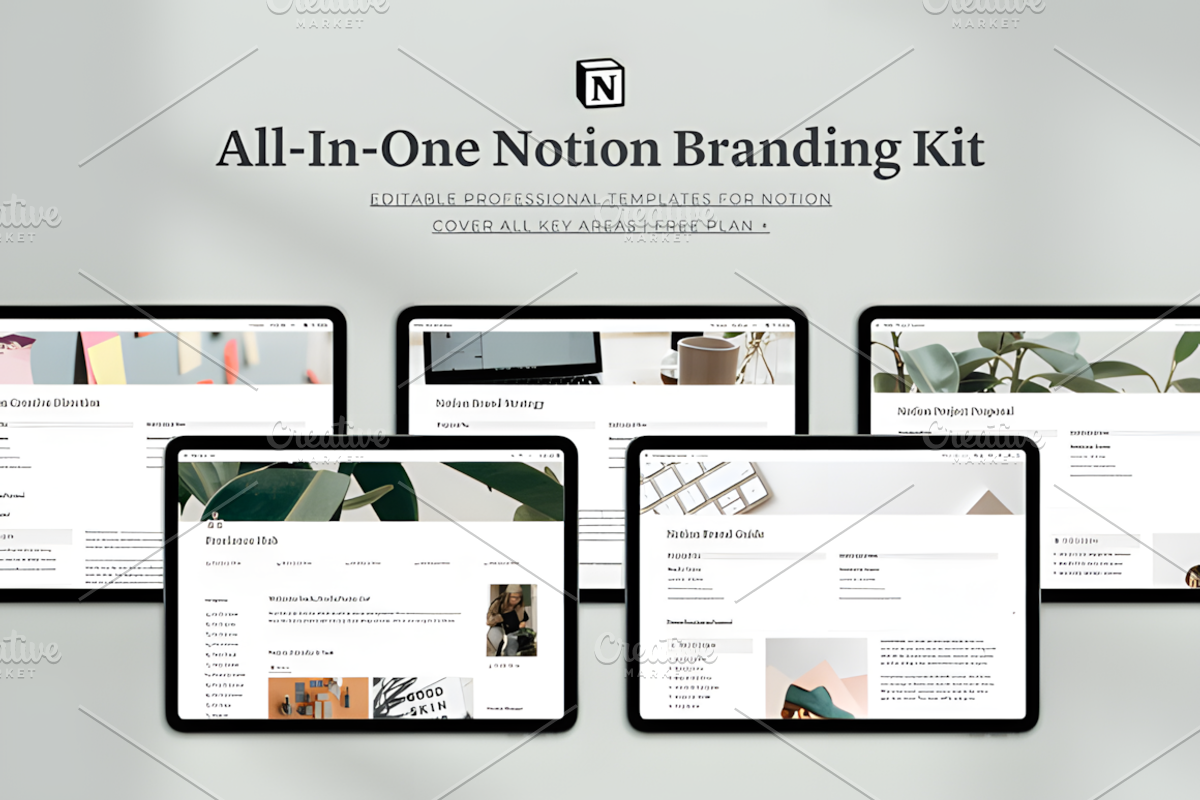 All-in-One Notion Branding Kit, a Marketing Template by Ink Gallery (Photo 1 of 9)
