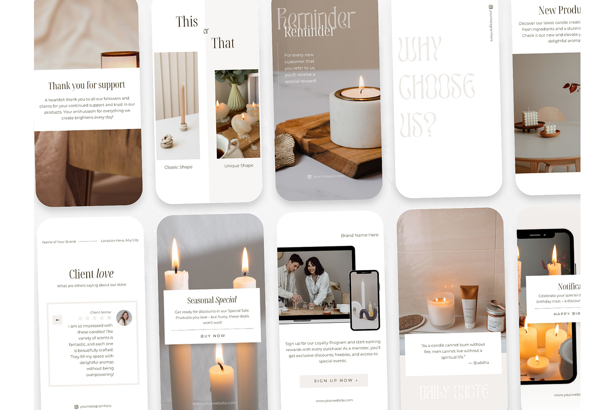 100 Candle Social Media Stories, a Social Media Template by PatternLab. (Photo 8 of 9)